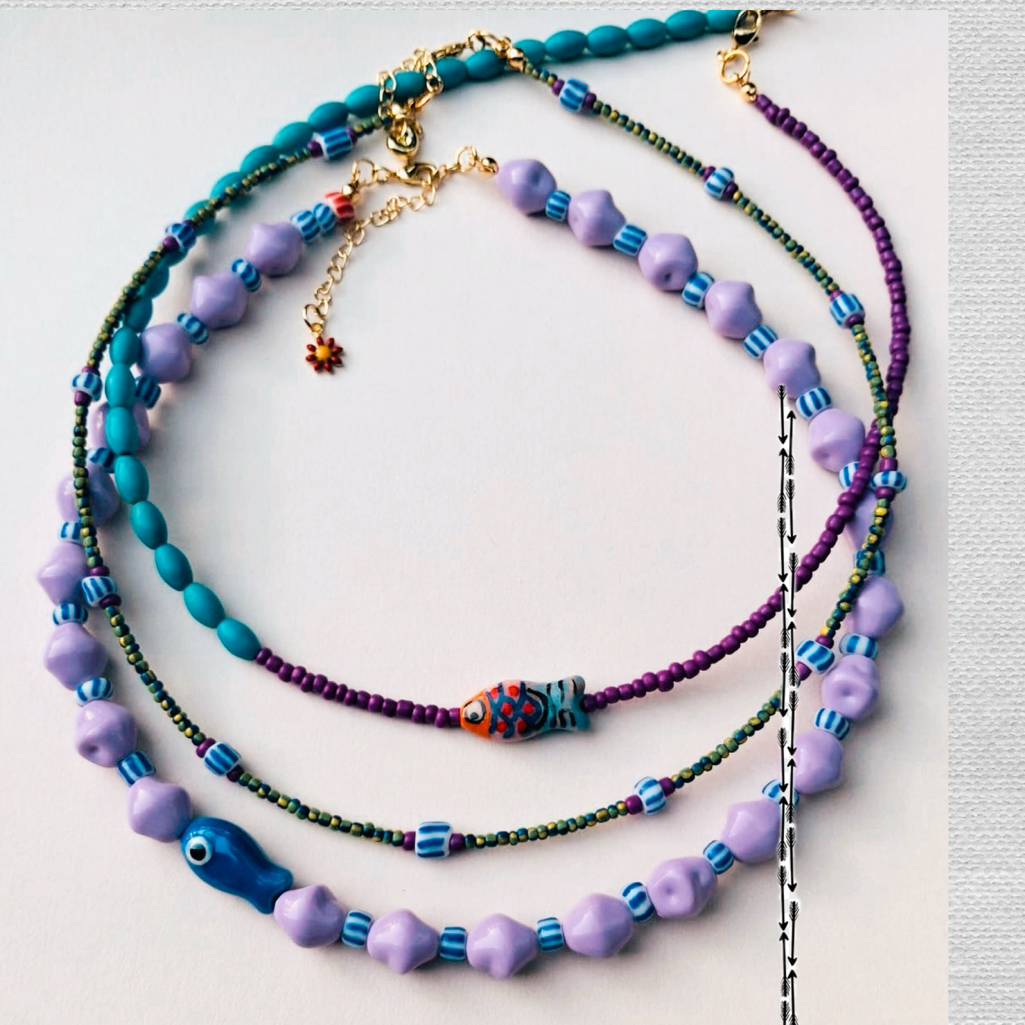 Handcrafted beaded necklace